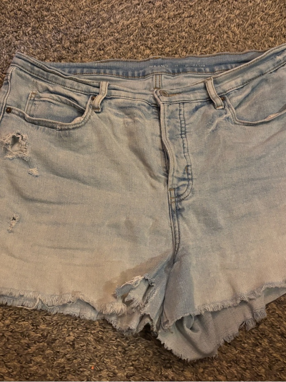 Old Navy Light Wash Distressed Denim Cutoff Shorts